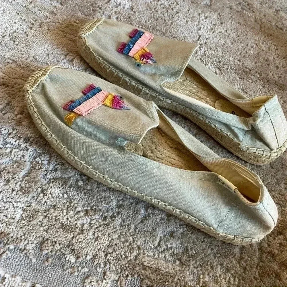 Soludos Piñata Chambray Espadrille Slip On Shoes Flats Loafers Beach: 9.5